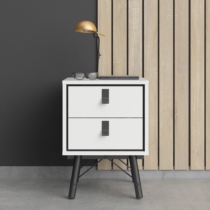 Thumbnail: Ry Bedside cabinet 2 drawer in Matt White