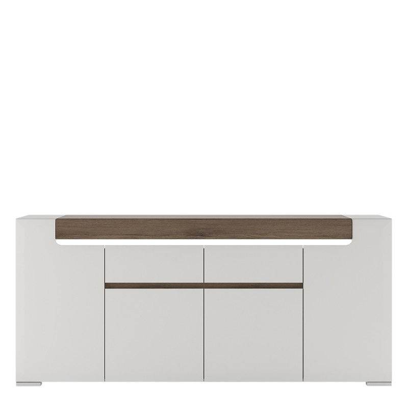 Toronto Wide 4 Door 2 Drawer Sideboard (inc. Plexi Lighting)