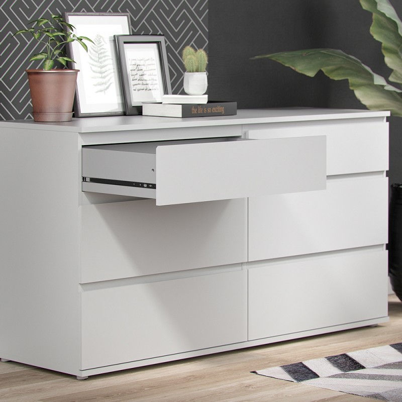 Thumbnail: Nova Wide Chest of 6 Drawers (3+3) in White