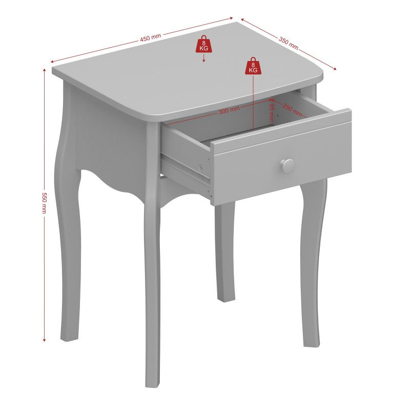 Thumbnail: Baroque Nightstand Grey