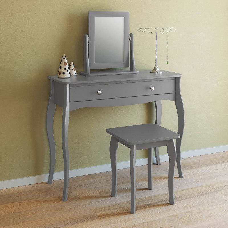 Thumbnail: Baroque 1 Drawer Vanity Dressing Table Grey