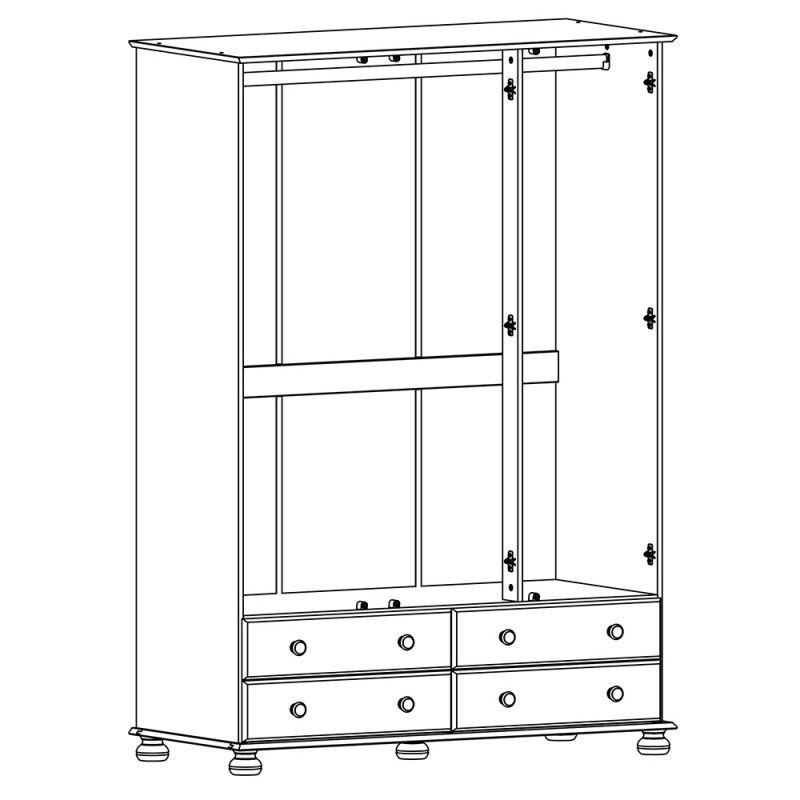 Thumbnail: Copenhagen 3 Door 4 Drawer Wardrobe in White
