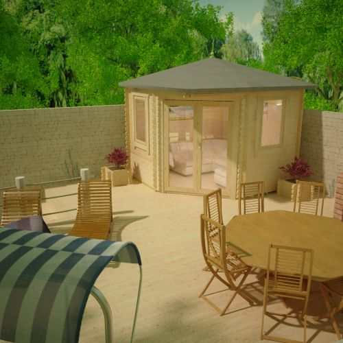 Thumbnail: Corner Cabin | 28mm Log Cabin 10' x 10'