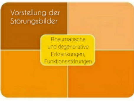 Vorstellung der Störungsbilder: rheumatische und degenerative Erkrankungen, Funktionsstörungen