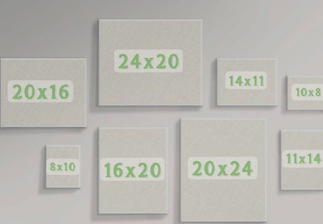 Appropriate art sizes for canvases.