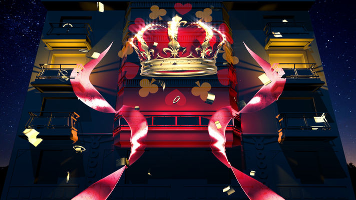 Une couronne royale, accompagnée de jetons et de cartes, illustre la grandeur et l’élégance du monde des jeux d’argent. Ce visuel captivant fait écho à l’opulence et à l’excitation qui règnent au sein du casino.