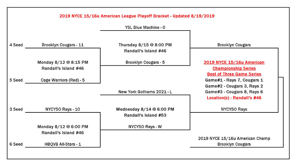 2019 NYCE 15-16u American League Playoff