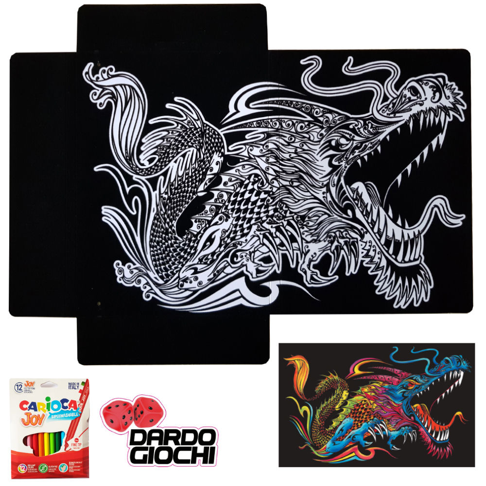 MANDALA DRAGO 47X35CM  L86 (12 colori in omaggio)