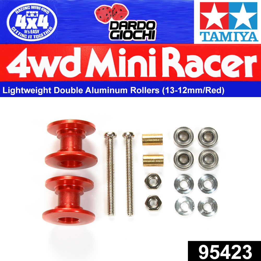 Lightweight Double Aluminum Rollers (13-12mm/Red) ITEM 95423