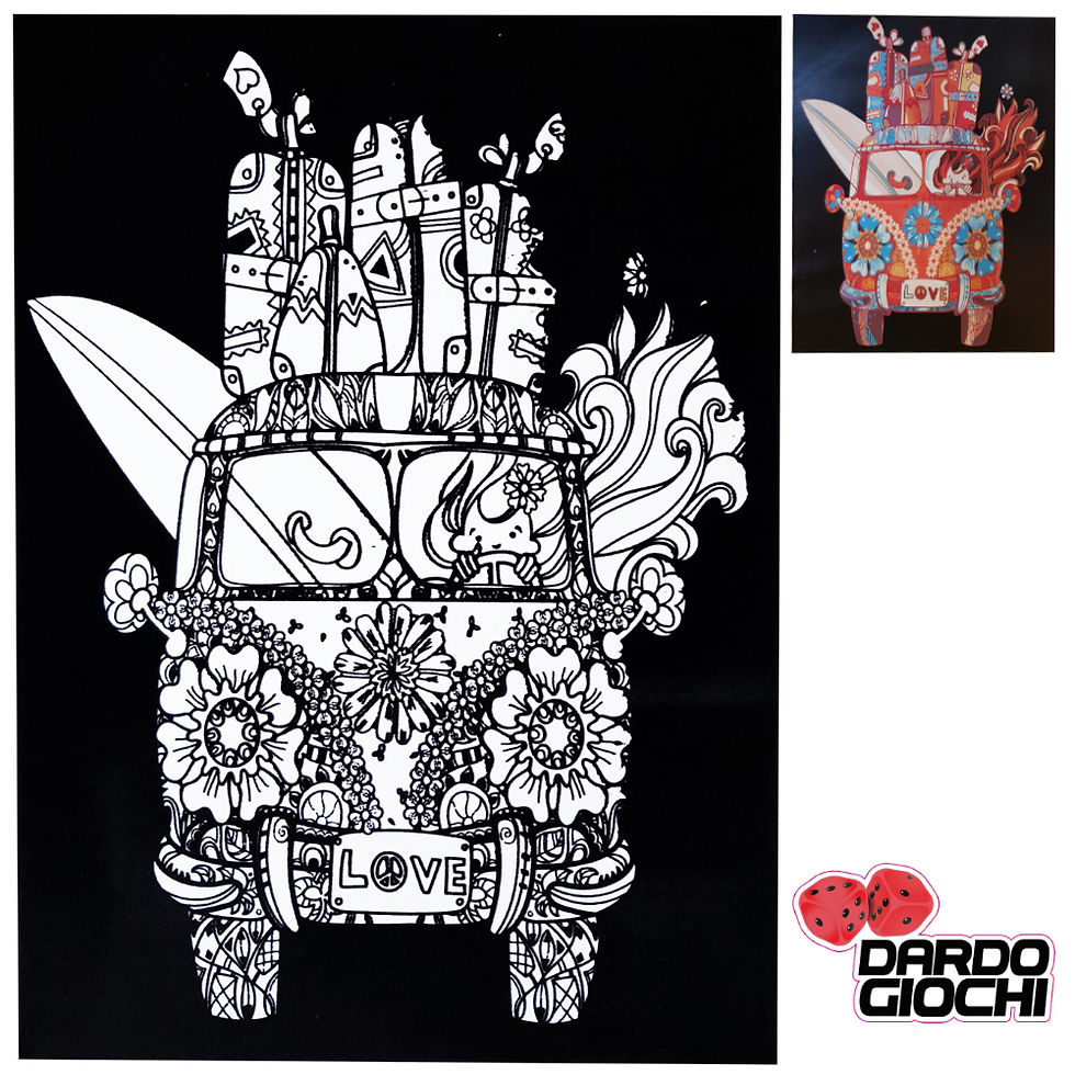 MANDALA FURGONCINO SURF 47X35CM (12 colori in omaggio)