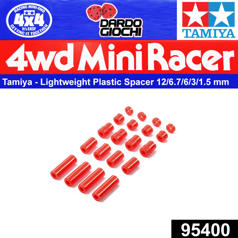 Lightweight Plastic Spacer Set ( 12/6.7/6/3/1.5mm )(Red)  ITEM 95400