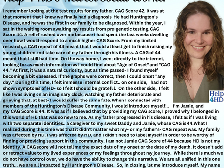 Jamie Holloway ~ Help 4 HD's newest team member!