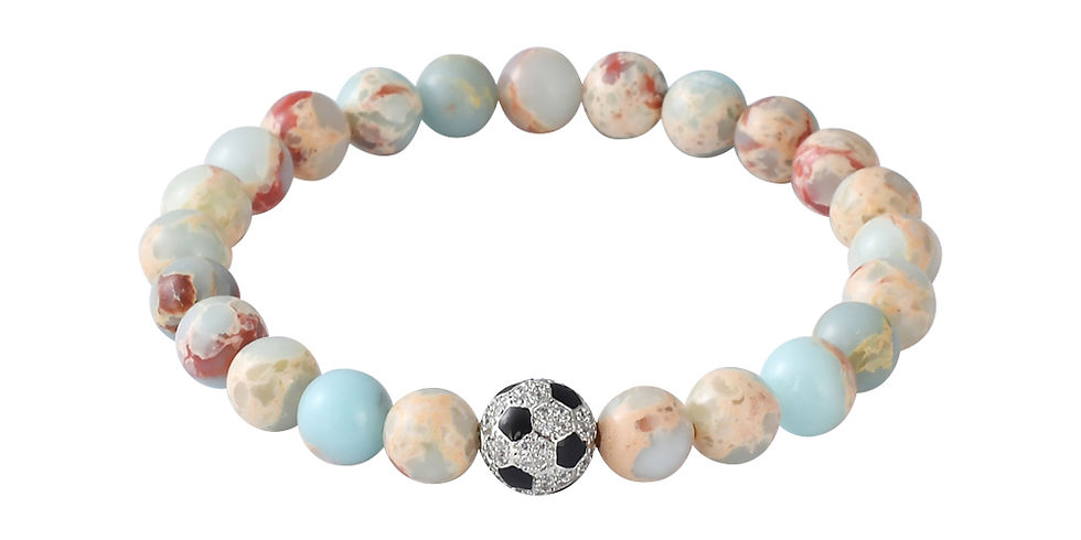 Thumbnail: Copper Soccer Beaded Bracelets