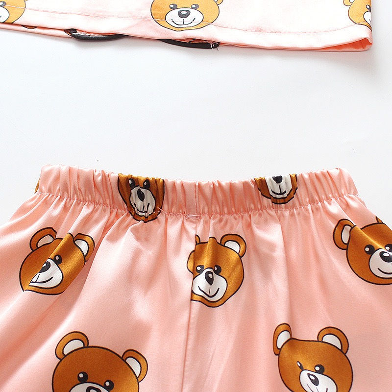 Thumbnail: Teddy Bear Silk Baby Pajamas