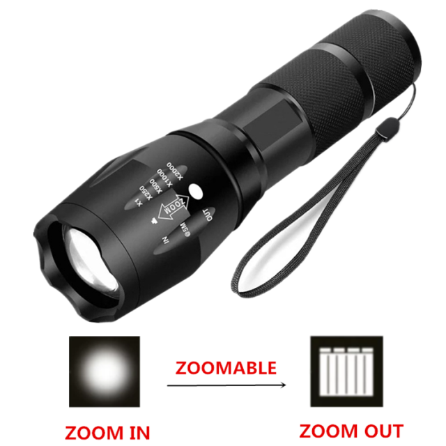 Shock Resistant Waterproof Focus Zoomable G700 Rechargeable Torch 10W XML