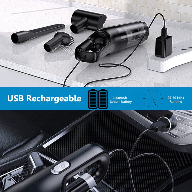 Thumbnail: Cordless Handheld Vacuum Cleaner 8000Pa High Power with 4 Attachments Portable