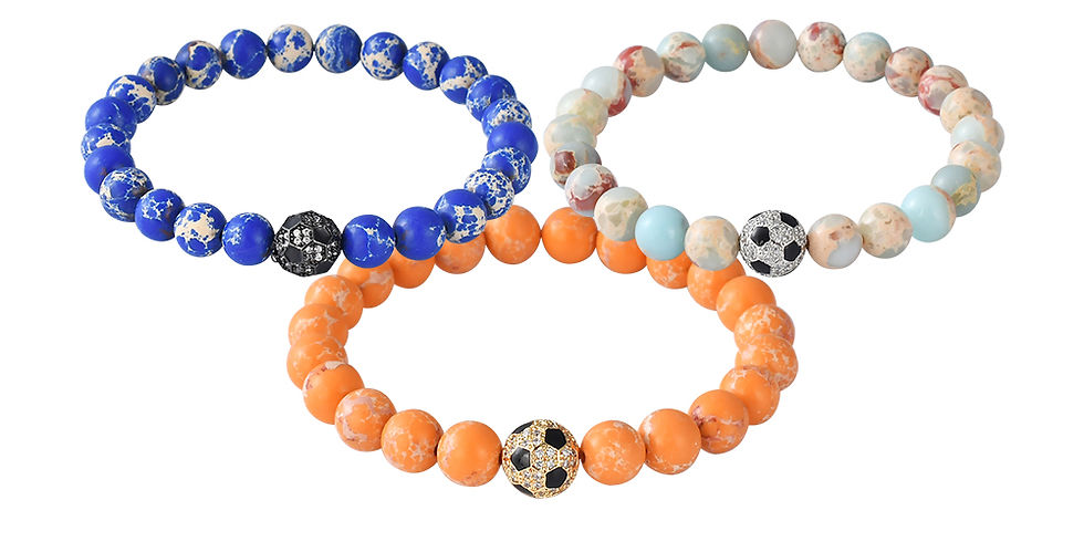 Soccer Ball Zircon Natural Stone Bracelets
