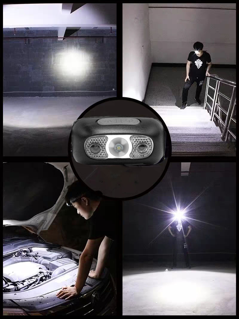 Thumbnail: Rechargeable Sensor Headlamp 3w Mini Head Light USB Outdoors Head Torch