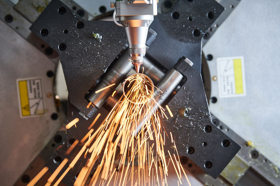 Fiber laser tube cutting machine. metal pipe cutting with sparks.jpg