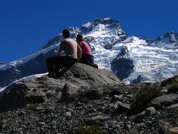 viewing mountain tops with wife
