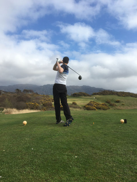 teeing off with driver