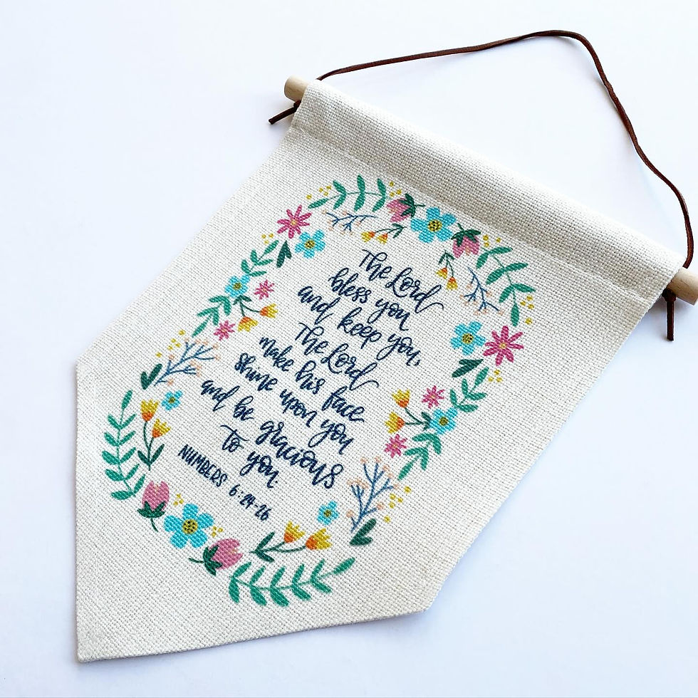 Bible Verse Linen Flags