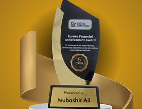 Mubashir Ali's 6 Figure Income Achiever award by Eureka Digital Marketing Academy
