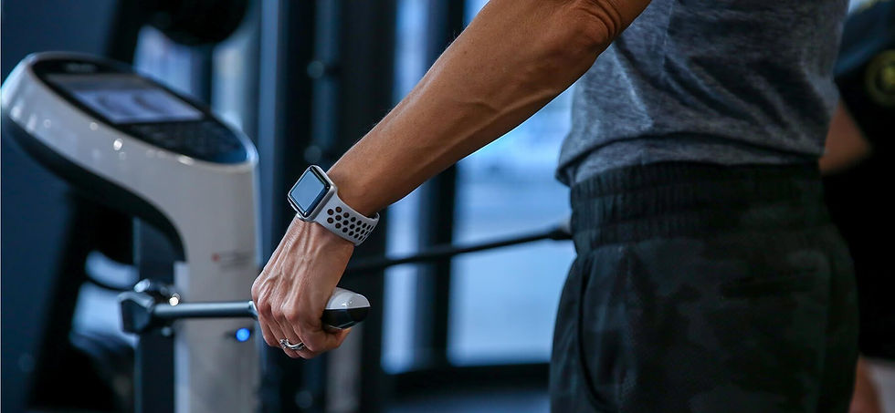 Eye-level view of an In Body Scan machine displaying body composition results