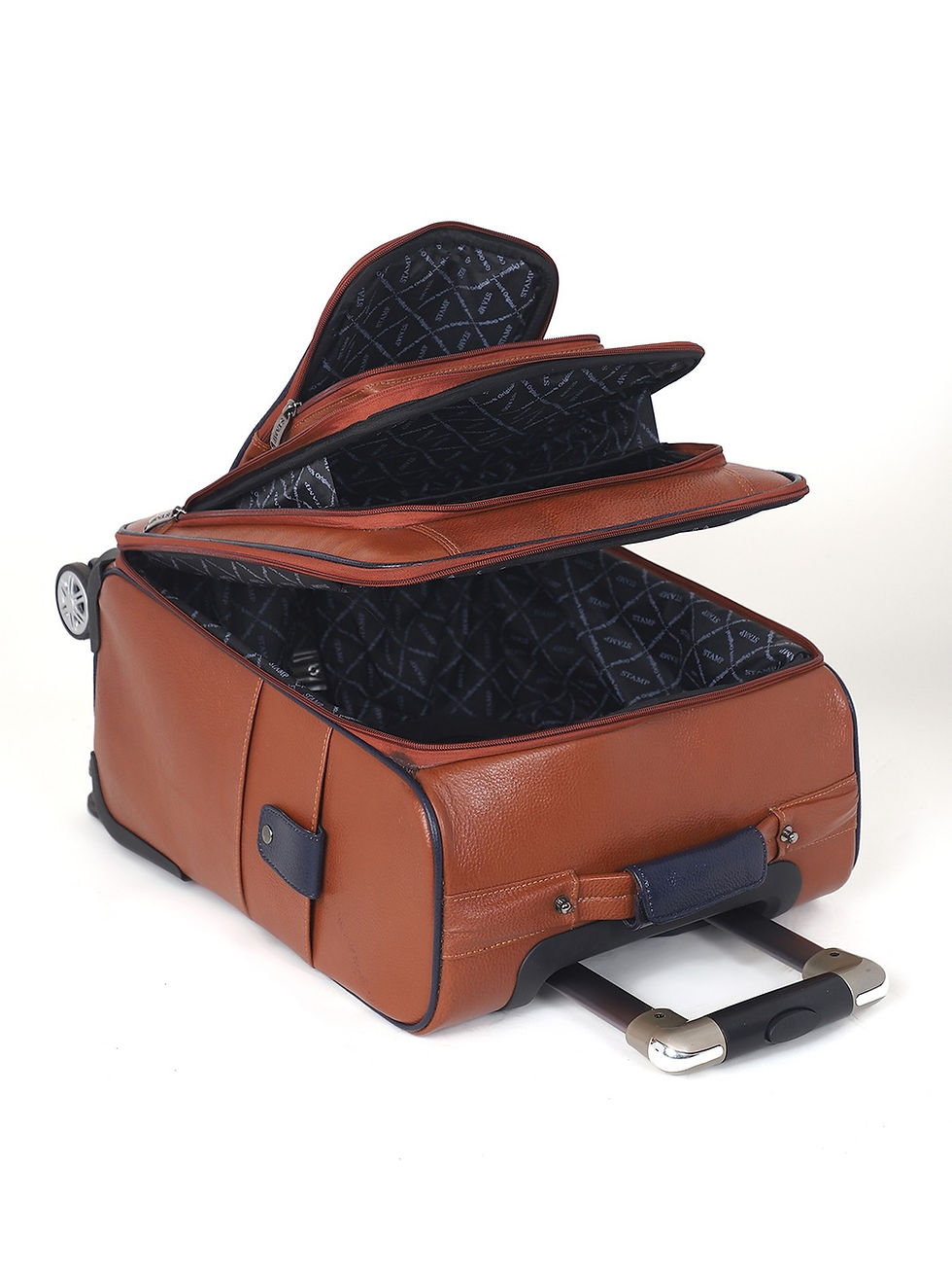 Thumbnail: Leather Suitcase Trolley Bag