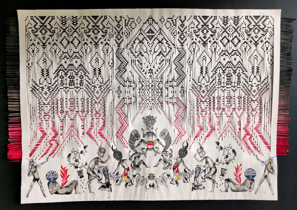 genesis
Tejido de papel y dibujo con tinta china
99 x 148 cm
2021
