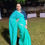 Thumbnail: Teal Cotton Linen Saree with Zari