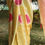 Thumbnail: Pink and Yellow Modal Handblock Saree body