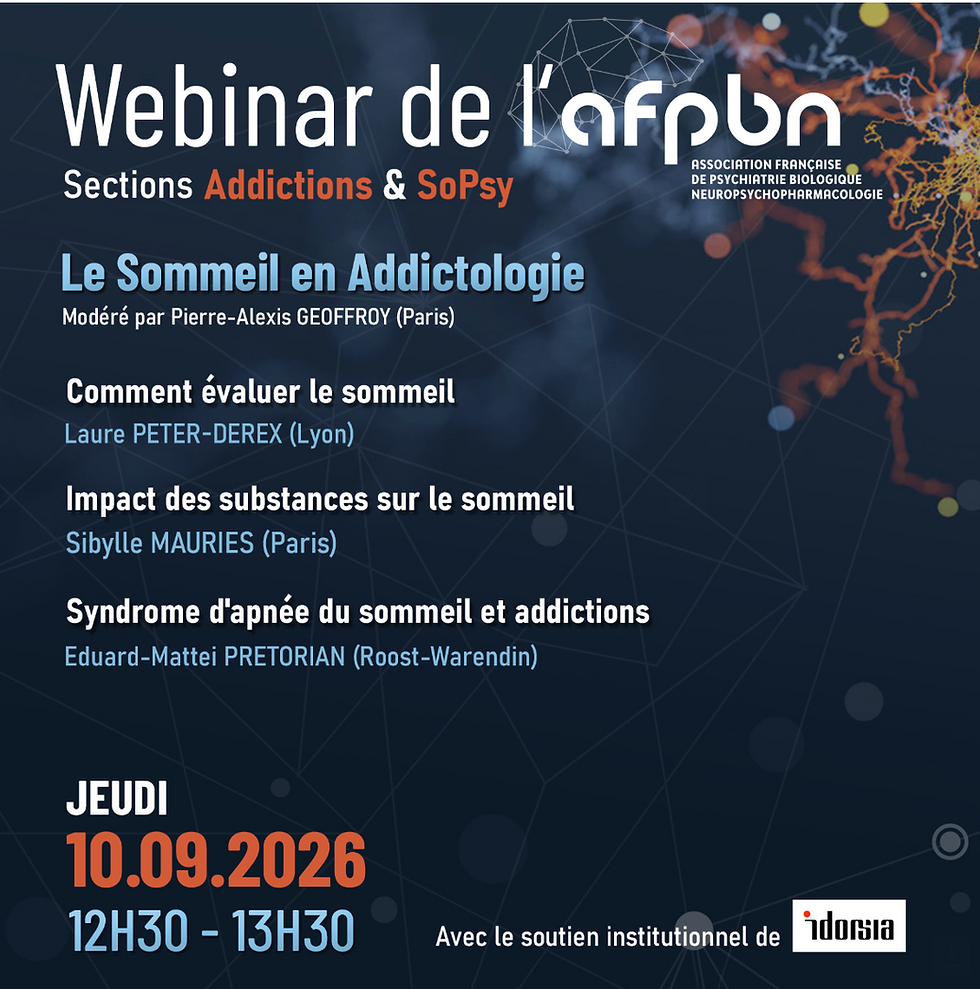 Webinaire Sommeil & Addictions le 10 septembre 2026