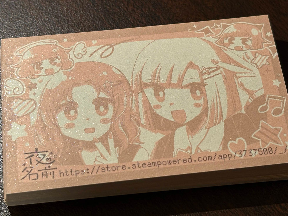 作中に(今のところ)存在しないシーン、プリクラを撮るチエちゃんとキリエちゃんの名刺サイズカードだ!