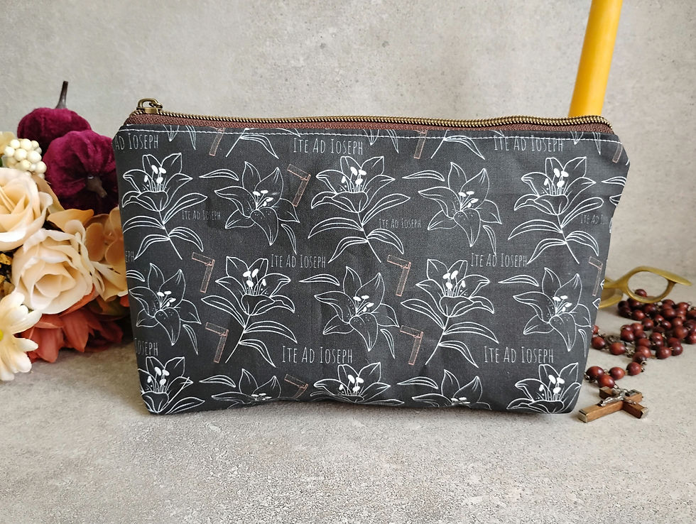 Saint Joseph Black Makeup Bag