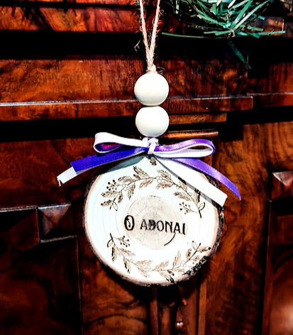 o adonai wood ornament