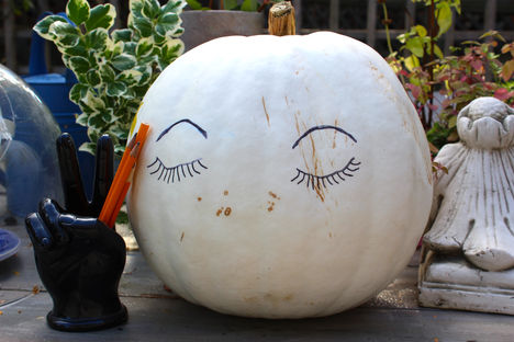 One pumpkin Two faces and Many eyes