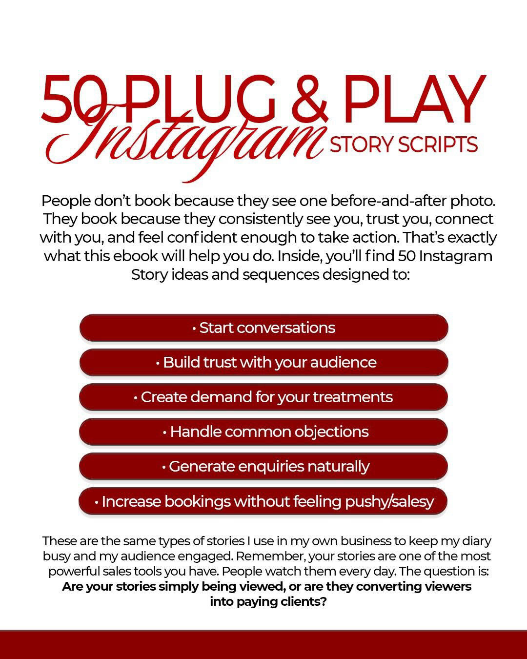 Plug & Play 50 Instagram story scripts