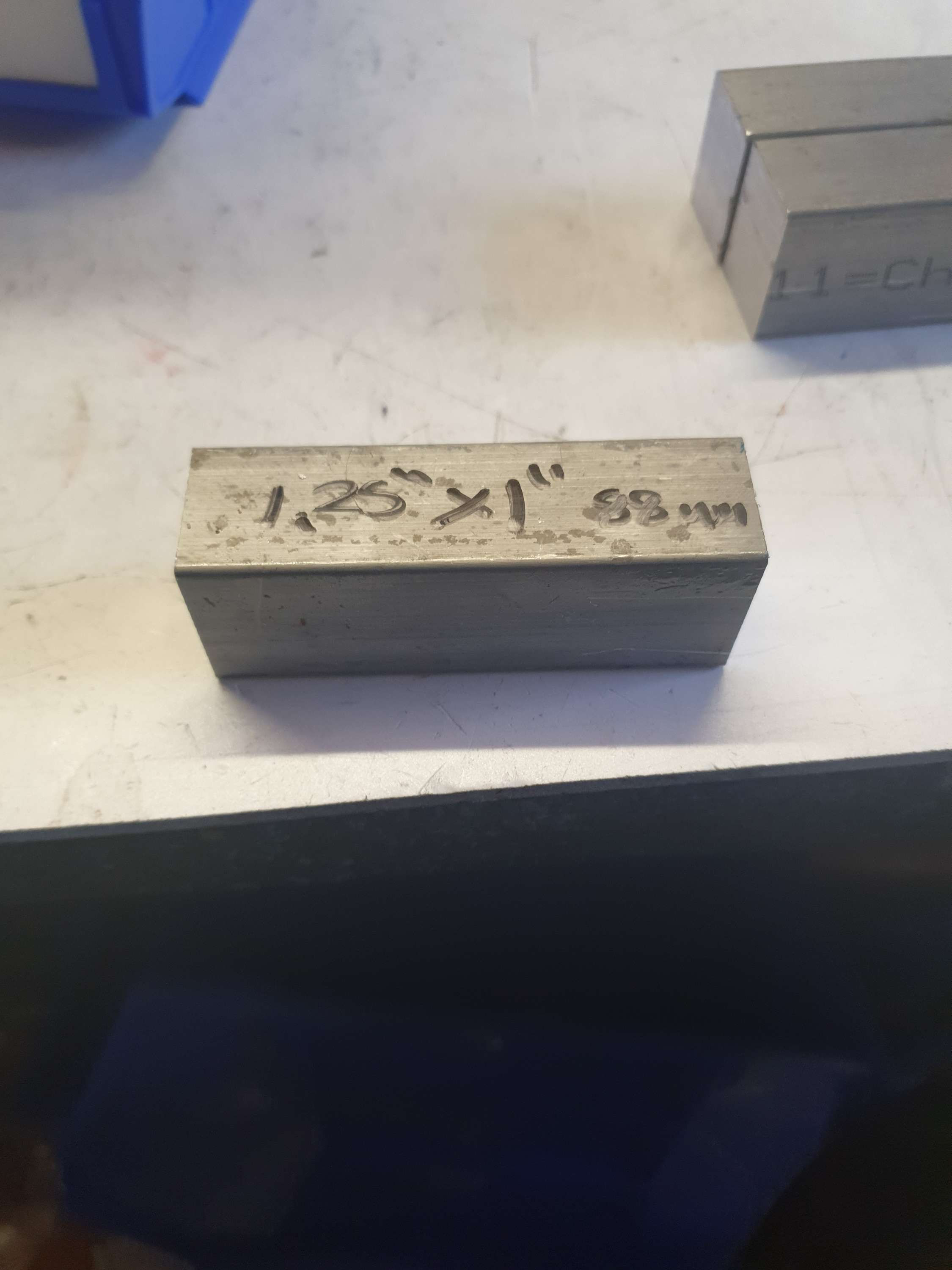 Aluminium oblong billet 1.25" x 1"