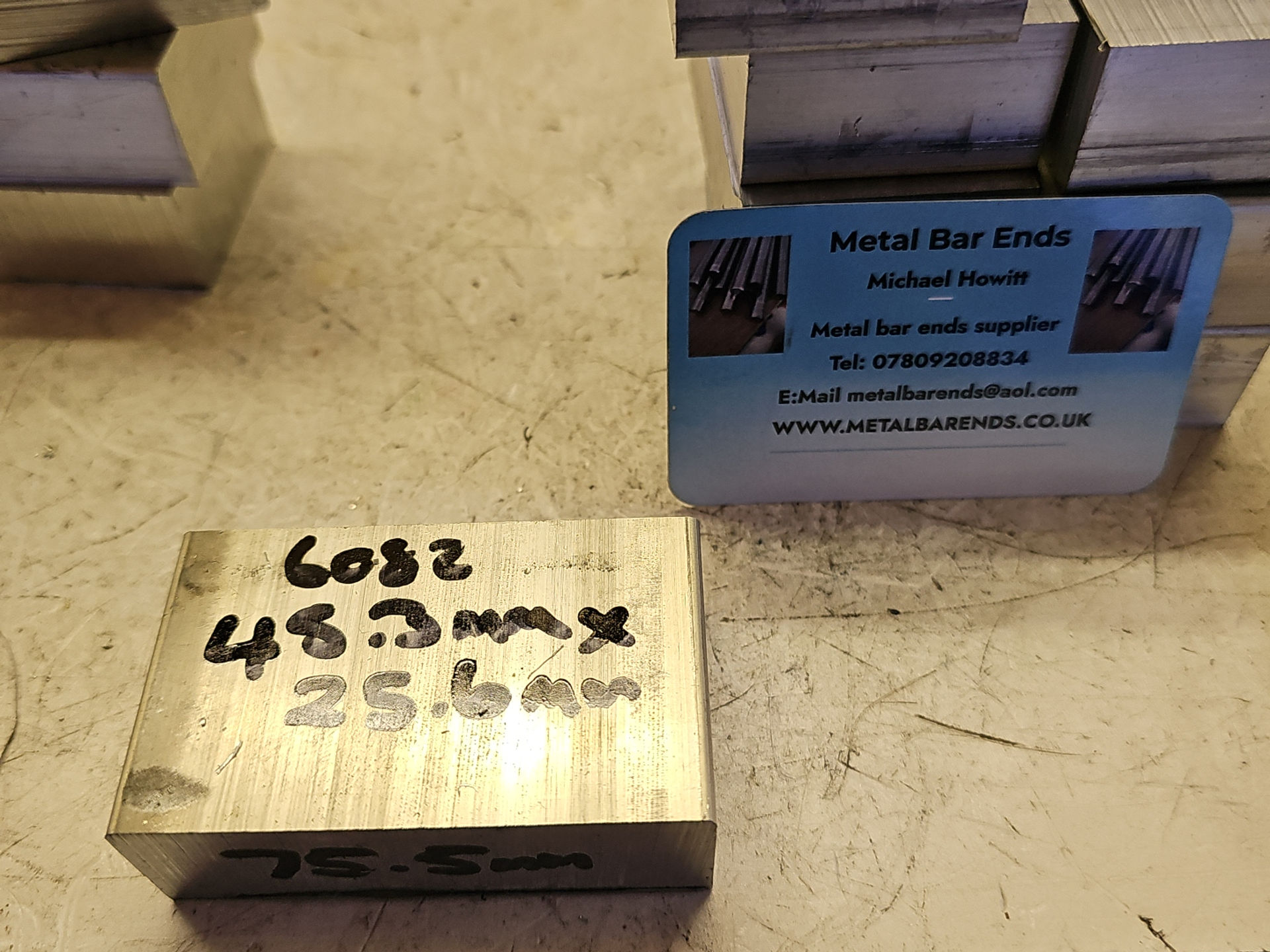 6082 Aluminium billet block  48.3mm x 25.6mm