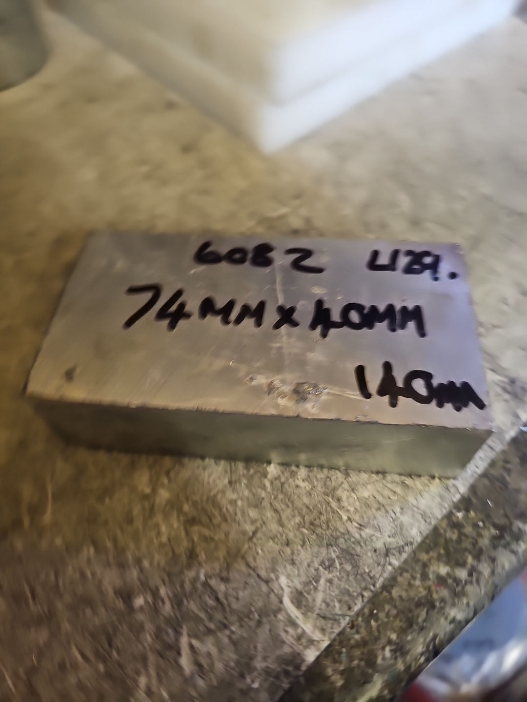 6082 Aluminium oblong bar 74mm x 40mm