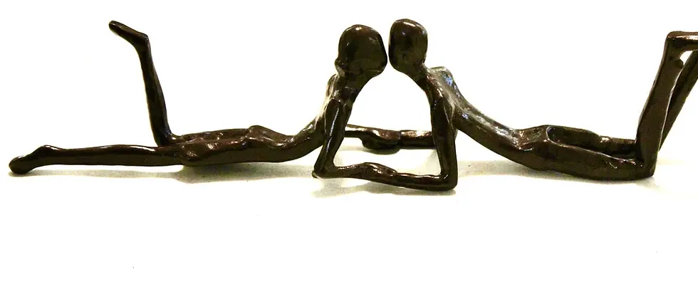 Thumbnail: You & Me Sculpture Handmade Solid Metal Shadow Statue
