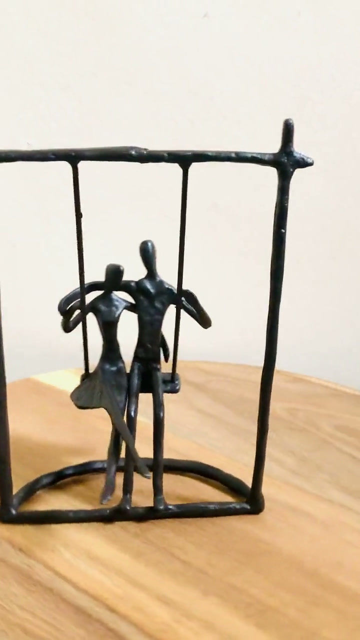 Thumbnail: Couple on a Swing Ornament 3D metal sculpture statue