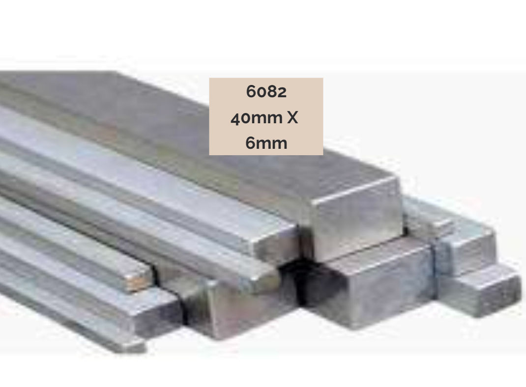 6082 Aluminium flat bar 40mm x 6mm
