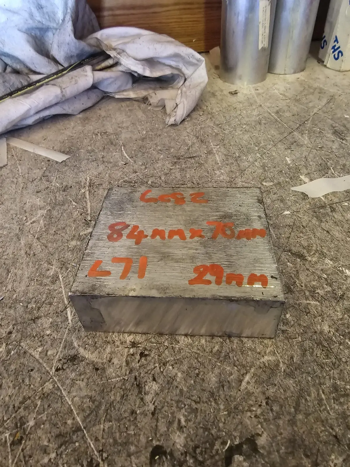 6082 Aluminium bar 84mm x 70mm