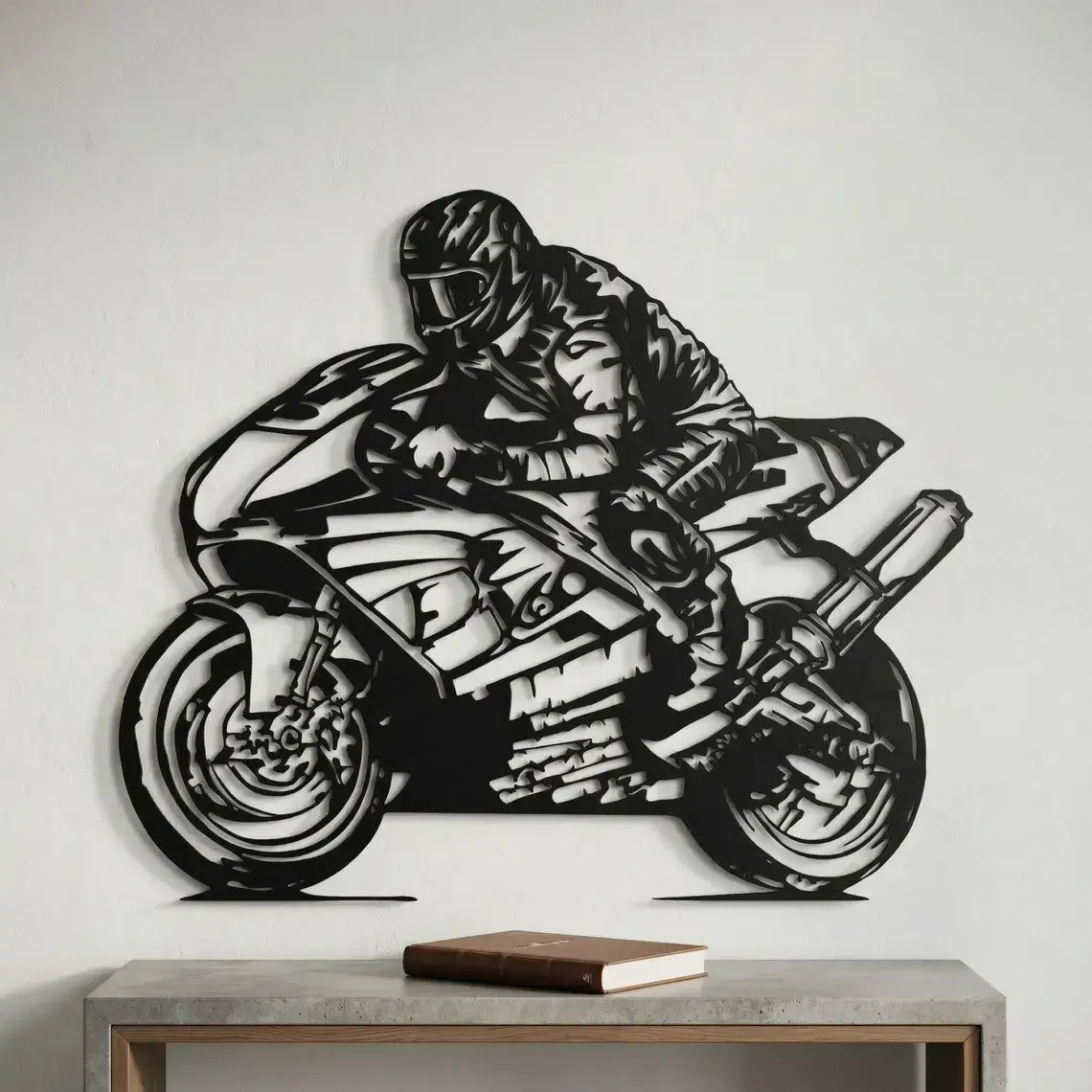 Racing Motorcycle Metal Wall Art