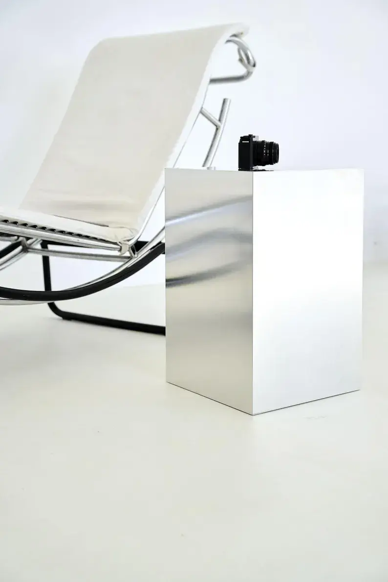 Thumbnail: Modern Aluminum Coffee Table. Designer Metal End Table.