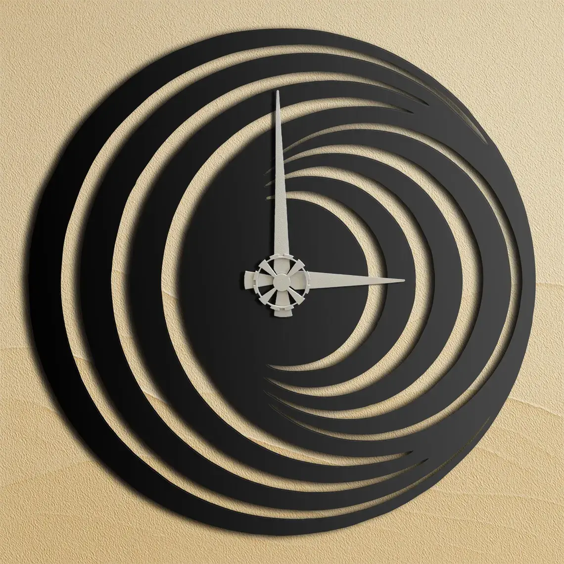 Large Metal Spiral Wall Clock: Modern Optical Illusion Art