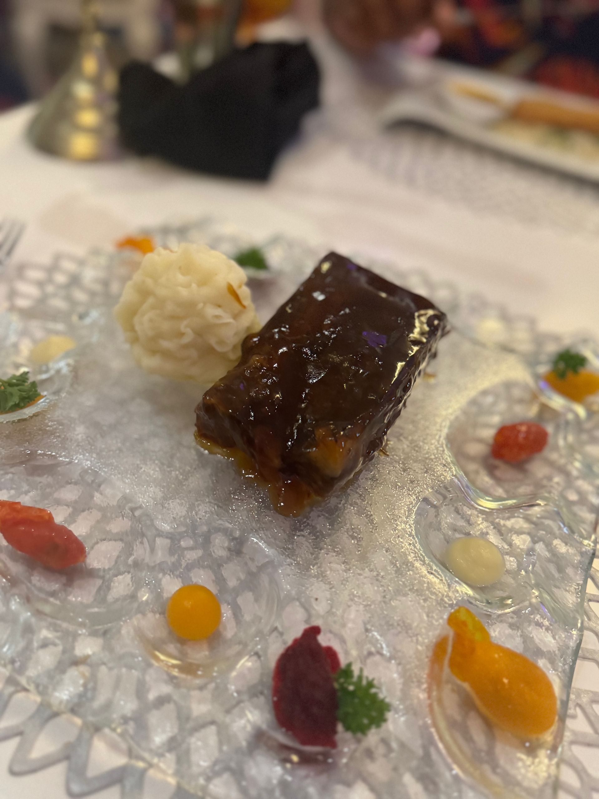 short rib entree with bordelaise sauce