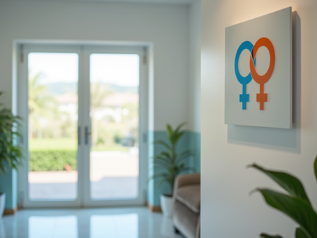 Gender affirming care sign in a medical providers office